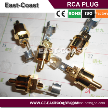 High quality RCA PLUG Gold Plating for wire soldering